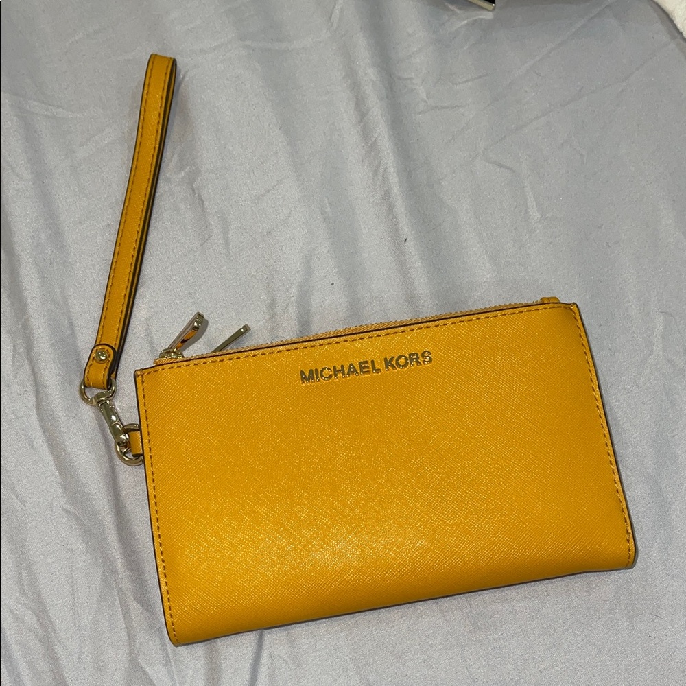 Michael Kors Mustard Yellow Wristlet